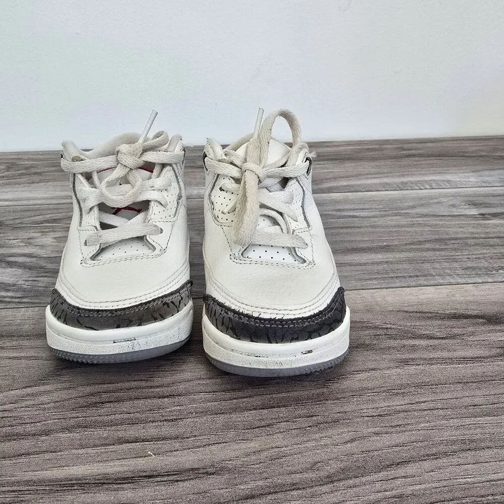 Nike Air Jordan 3 Retro Cement Grey Sneakers Toddlers Size 6C